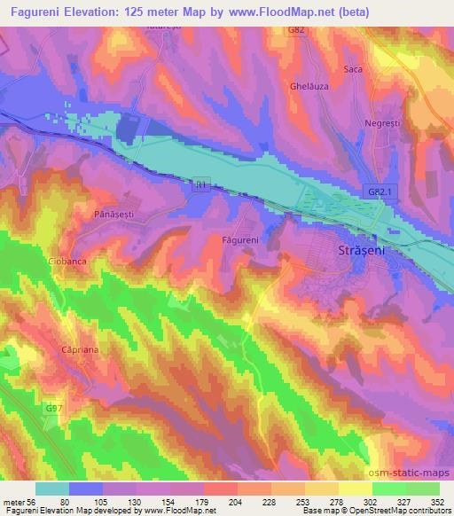 Fagureni,Moldova Elevation Map