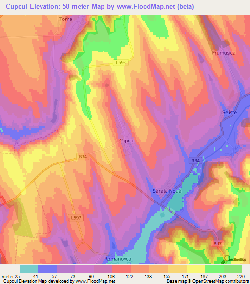 Cupcui,Moldova Elevation Map