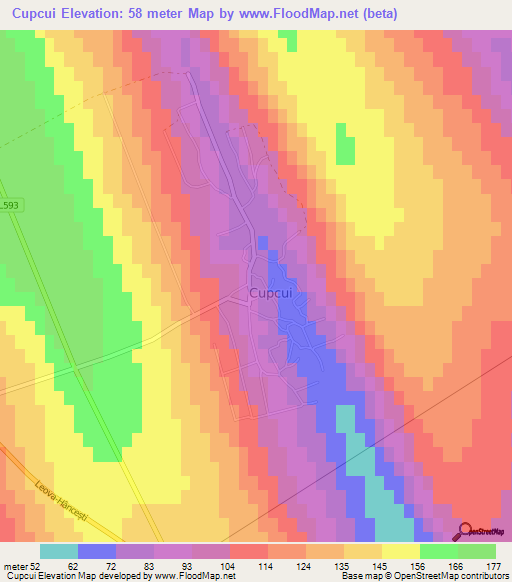 Cupcui,Moldova Elevation Map