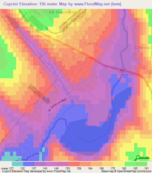 Cupcini,Moldova Elevation Map