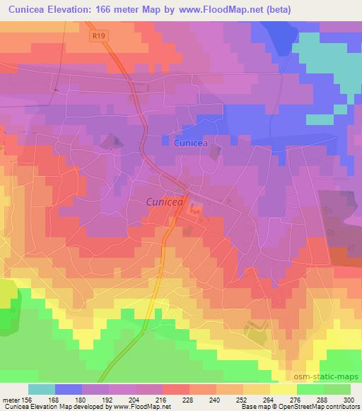 Cunicea,Moldova Elevation Map