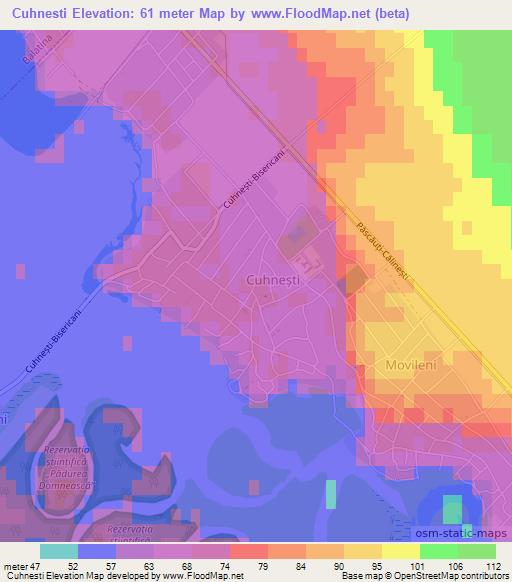 Cuhnesti,Moldova Elevation Map