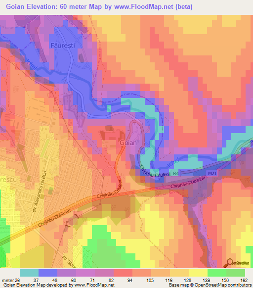 Goian,Moldova Elevation Map