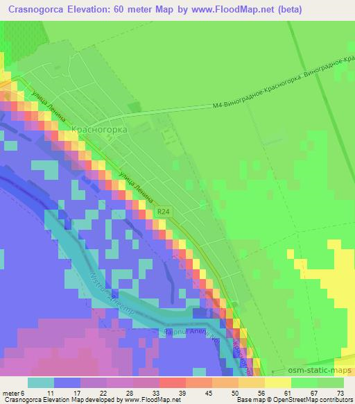 Crasnogorca,Moldova Elevation Map