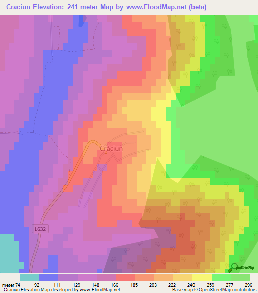 Craciun,Moldova Elevation Map