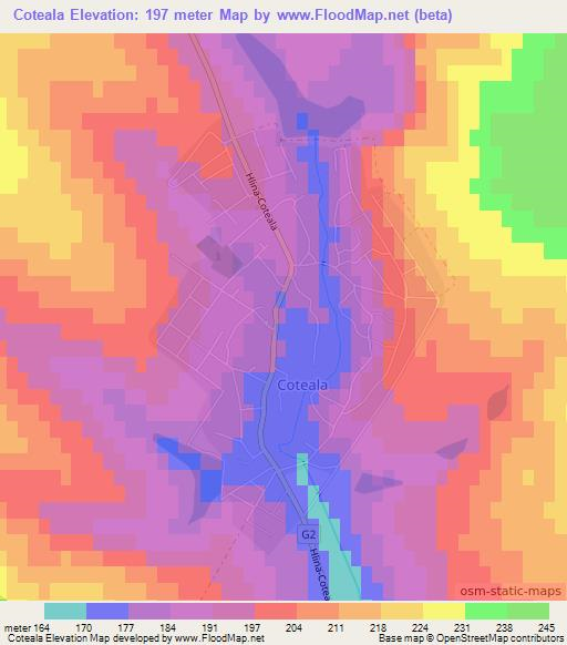 Coteala,Moldova Elevation Map