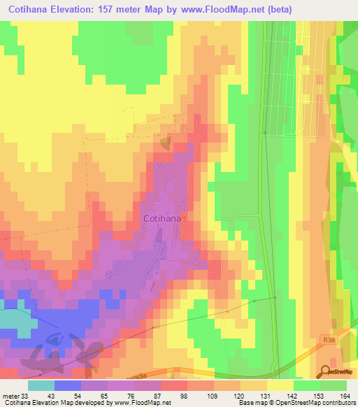 Cotihana,Moldova Elevation Map