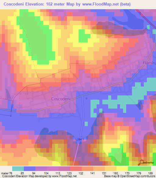 Coscodeni,Moldova Elevation Map