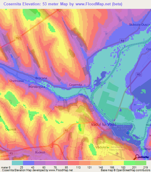 Cosernita,Moldova Elevation Map