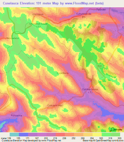 Cuselauca,Moldova Elevation Map