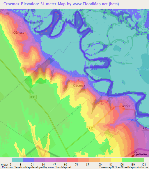 Crocmaz,Moldova Elevation Map