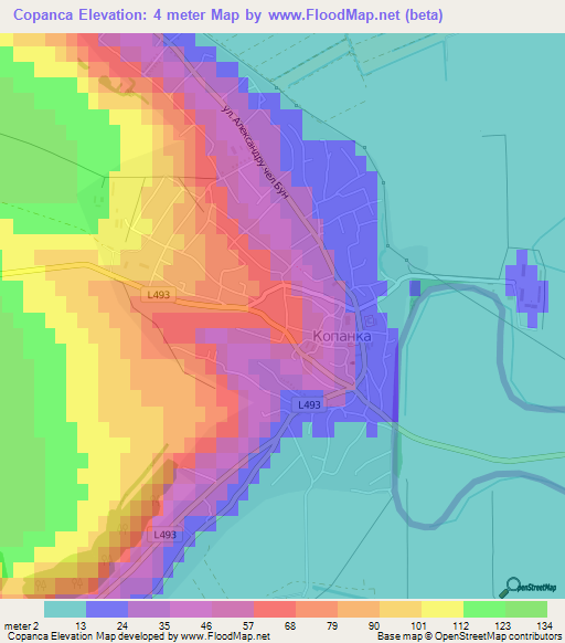 Copanca,Moldova Elevation Map