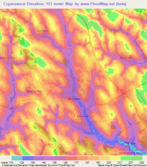 Copaceanca,Moldova Elevation Map