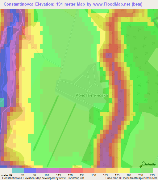 Constantinovca,Moldova Elevation Map