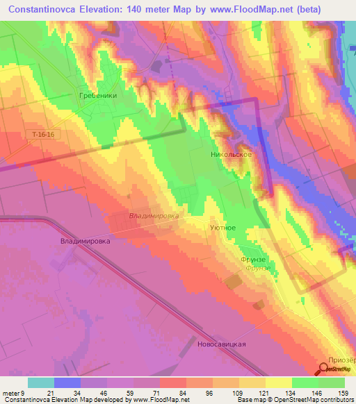 Constantinovca,Moldova Elevation Map