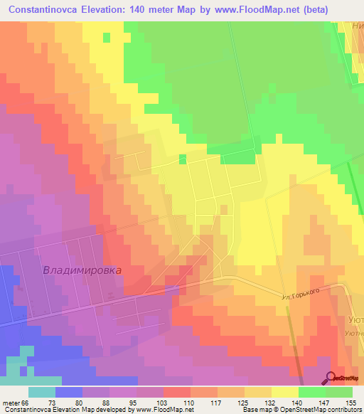 Constantinovca,Moldova Elevation Map