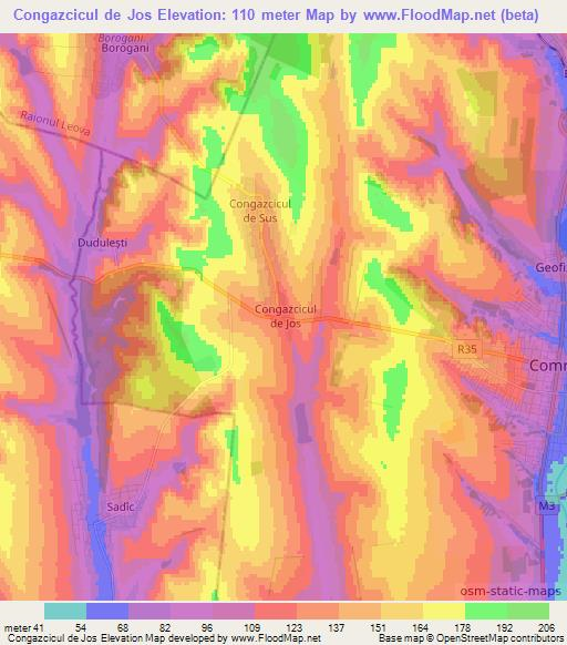 Congazcicul de Jos,Moldova Elevation Map