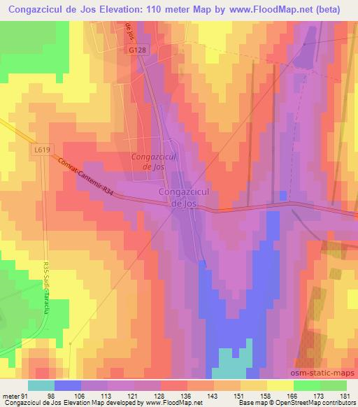 Congazcicul de Jos,Moldova Elevation Map