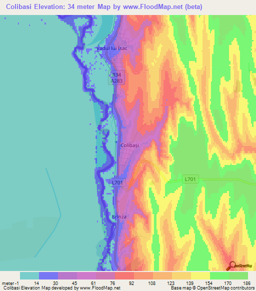 Colibasi,Moldova Elevation Map