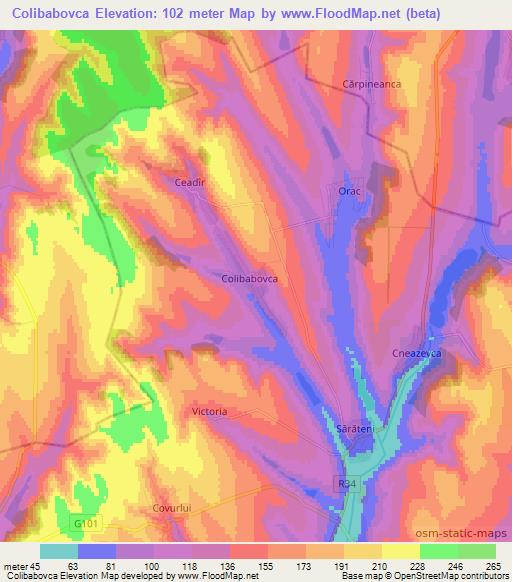 Colibabovca,Moldova Elevation Map