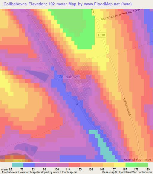 Colibabovca,Moldova Elevation Map