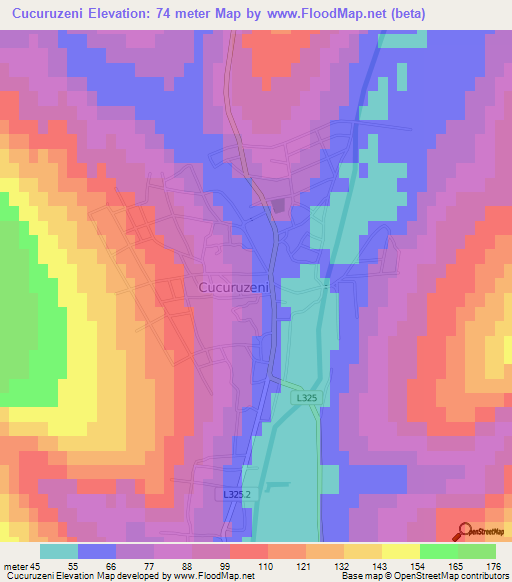 Cucuruzeni,Moldova Elevation Map