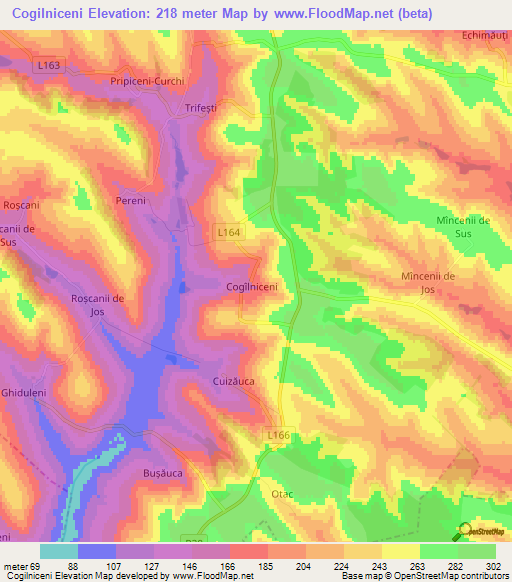 Cogilniceni,Moldova Elevation Map