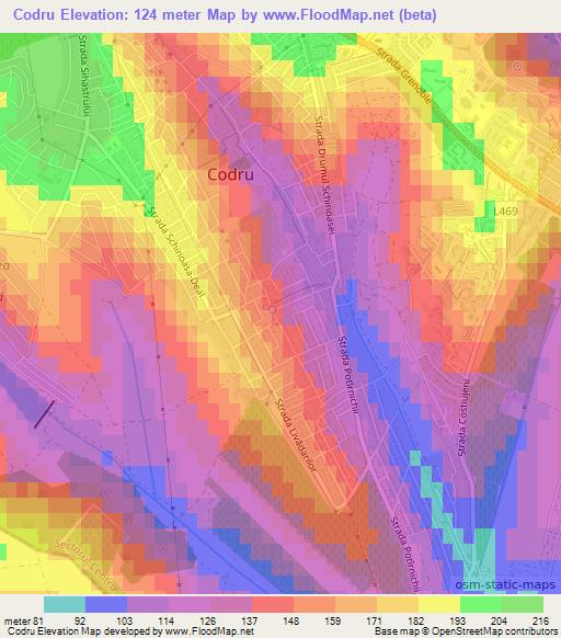 Codru,Moldova Elevation Map