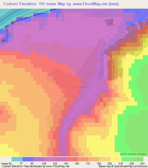 Codreni,Moldova Elevation Map