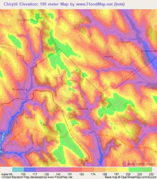 Chirpiti,Moldova Elevation Map