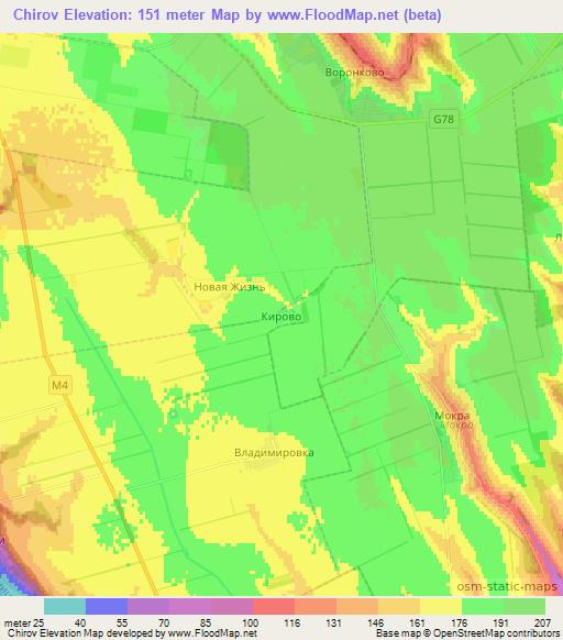 Chirov,Moldova Elevation Map