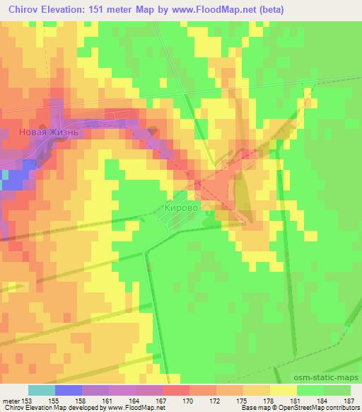 Chirov,Moldova Elevation Map