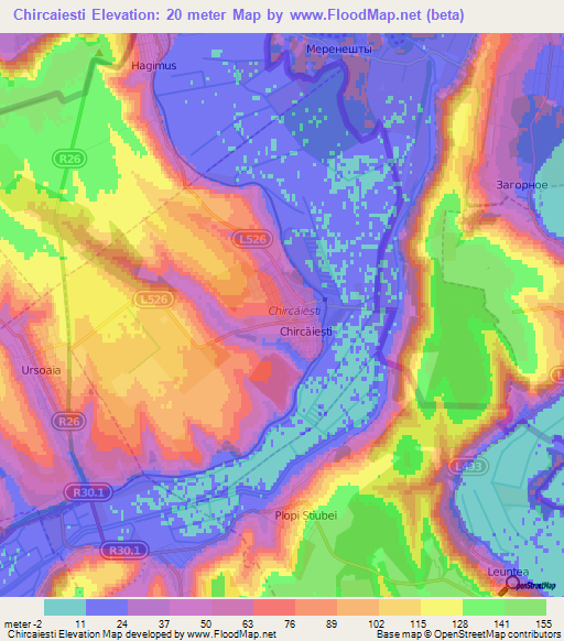 Chircaiesti,Moldova Elevation Map