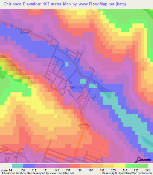 Chirianca,Moldova Elevation Map