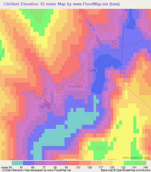 Chirileni,Moldova Elevation Map