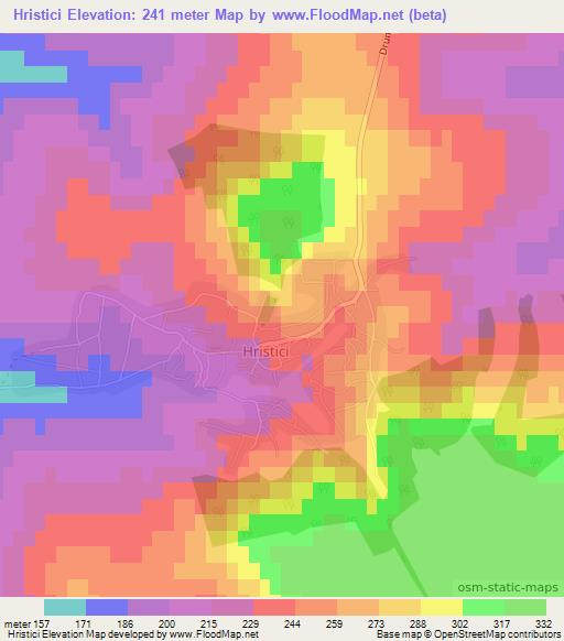 Hristici,Moldova Elevation Map