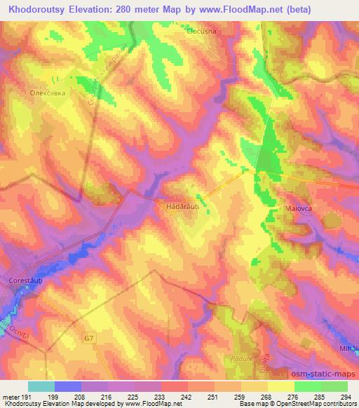 Khodoroutsy,Moldova Elevation Map