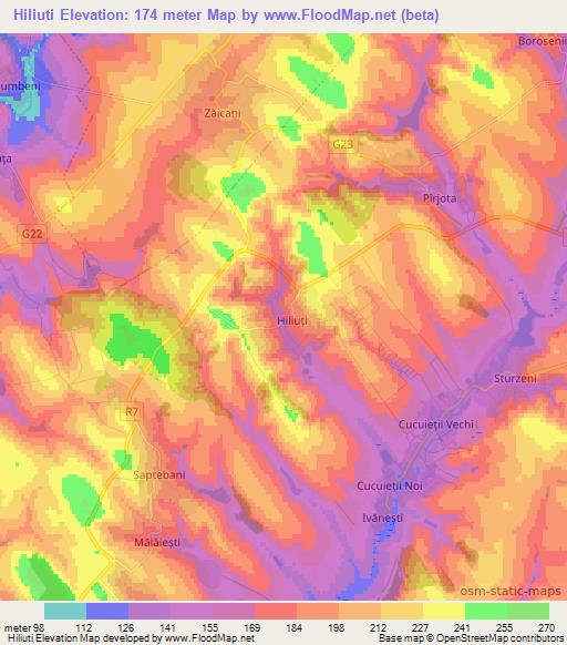 Hiliuti,Moldova Elevation Map