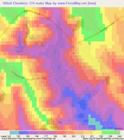 Hiliuti,Moldova Elevation Map