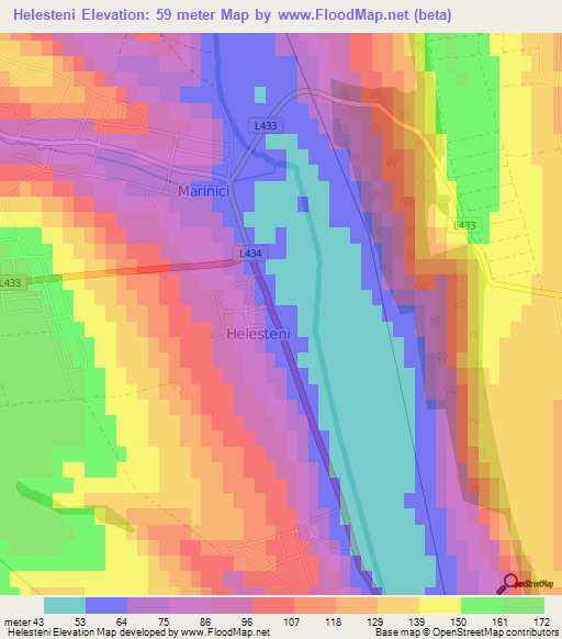 Helesteni,Moldova Elevation Map