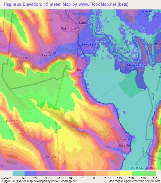 Hagimus,Moldova Elevation Map