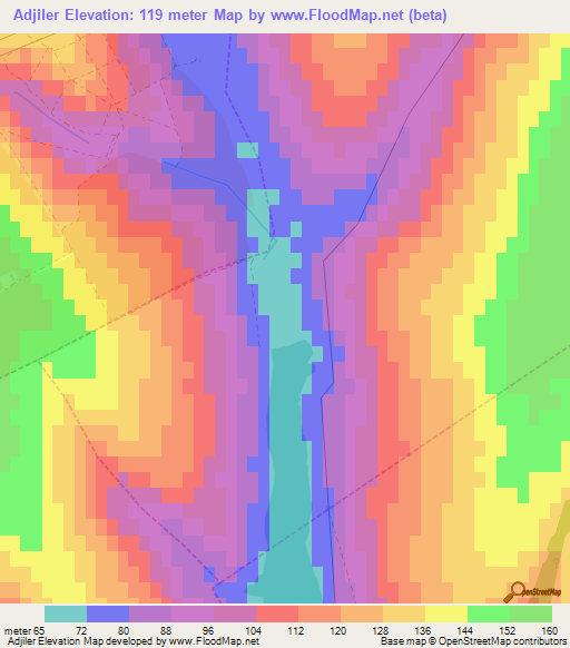 Adjiler,Moldova Elevation Map