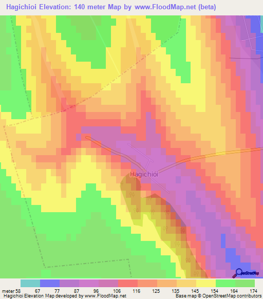 Hagichioi,Moldova Elevation Map