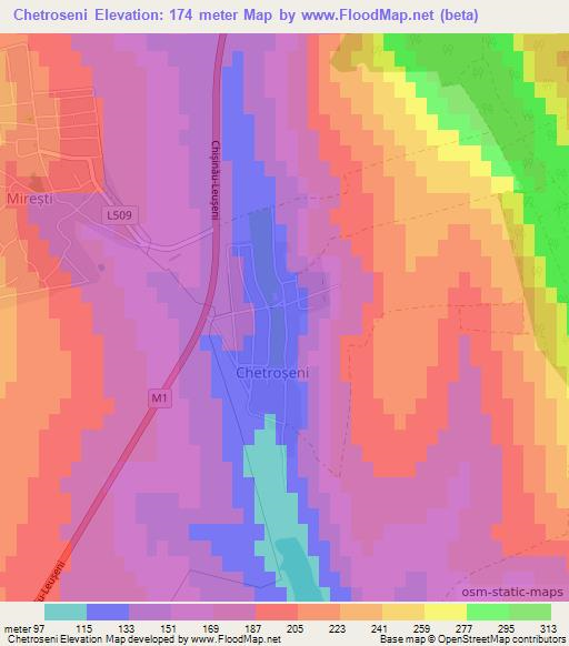 Chetroseni,Moldova Elevation Map