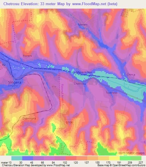 Chetrosu,Moldova Elevation Map