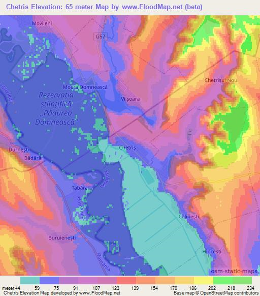 Chetris,Moldova Elevation Map