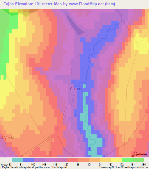 Cajba,Moldova Elevation Map