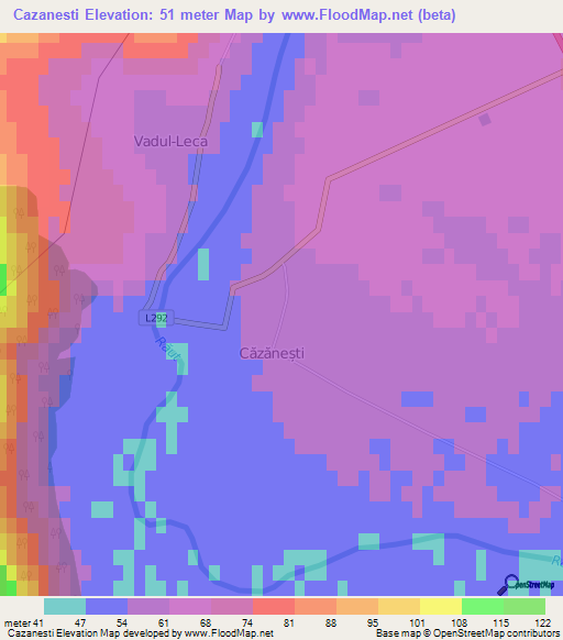 Cazanesti,Moldova Elevation Map