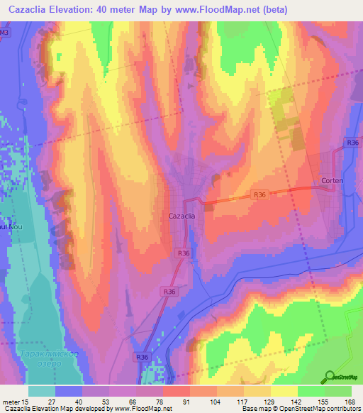 Cazaclia,Moldova Elevation Map