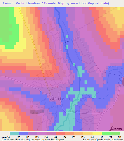 Cainarii Vechi,Moldova Elevation Map